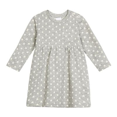 bluezoo Baby girls' grey star patterned dress